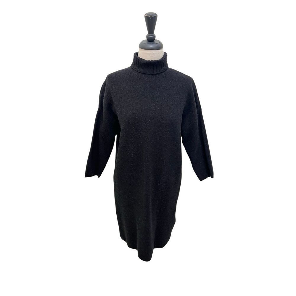 Pomander Place Women's Vivianne Turtleneck Shimmer Sweater Dress Black Sz Small